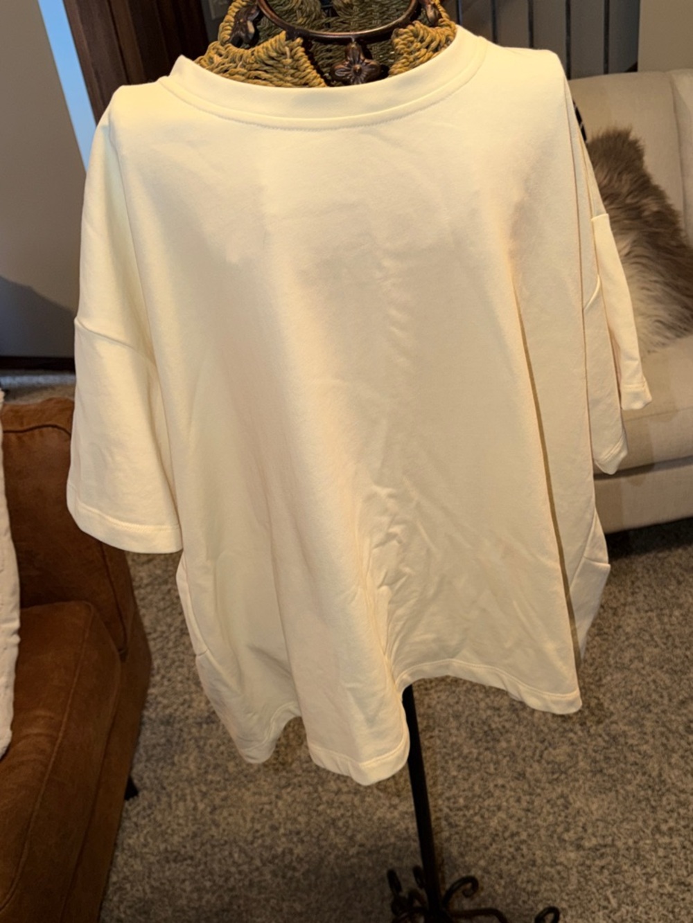 Relaxed Cream Short Sleeve Women's Tee